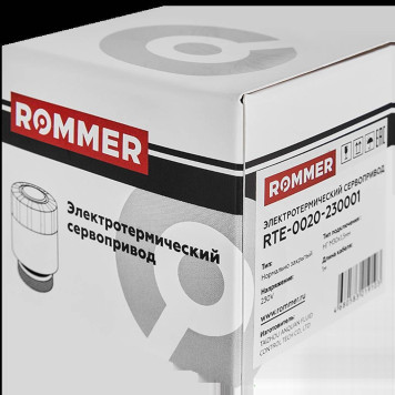 Электротермический компактный сервопривод ROMMER RTE-0020 нормально закрытый, 230 В (RTE-0020-230001)-3