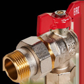 Кран шаровой угловой с американкой ROMMER ВР/НР, ручка бабочка 1 (RBV-0006-2610225)