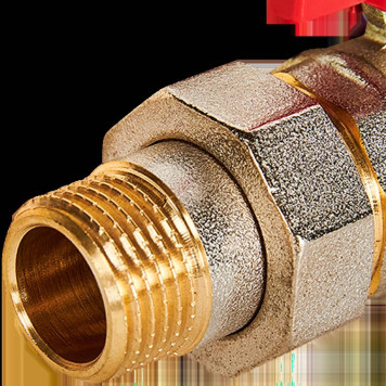 Кран шаровой с американкой ROMMER ВР/НР, ручка бабочка 1/2 (RBV-0005-2510215)-2