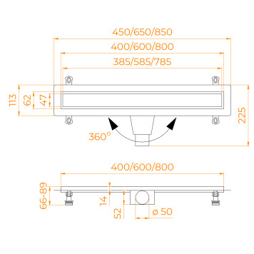 Душевой лоток Drain Leo-31-4