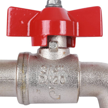 Шаровой сливной кран Itap 168 3/4 GAR с латунным штуцером и ручкой-бабочкой-5