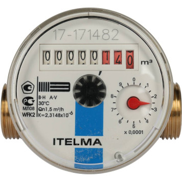 Счетчик воды ITELMA WFK20.D080 (49548) для холодной воды, Ду=15 мм, L=80 мм-3