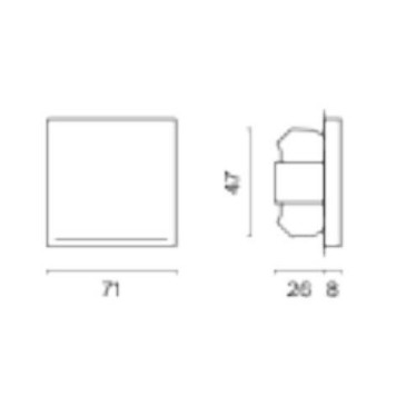 Выключатель одноклавишный с подсветкой без рамки Voltum S70 VLS010208-6