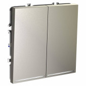 Выключатель двухклавишный с подсветкой без рамки Voltum S70 VLS020204