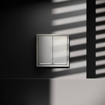 Выключатель двухклавишный с подсветкой без рамки Voltum S70 VLS020204-6