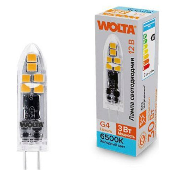 Лампа светодиодная Wolta G4 3Вт 6500K WSTD-JC-12V3W6KG4-P