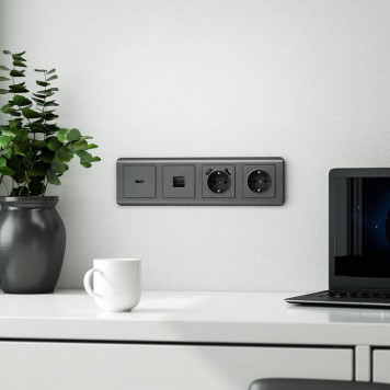 Накладка для розетки HDMI Werkel графит рифленый W1196004-2
