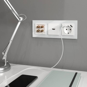 Розетка акустическая без рамки Werkel Белый a051376-3