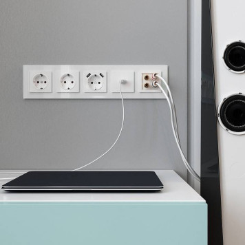 Розетка акустическая без рамки Werkel Белый a051376-5