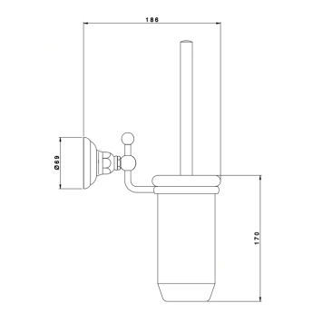Nicolazzi Accessori Classica Туалетный ёршик подвесной, цвет: хром. 1490CR-1
