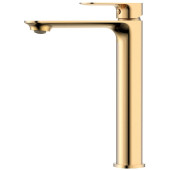 AQM6314BG Monza Смеситель для свободностоящей раковины 221 мм, гладкий, подводка ½ Brushed gold AQM6314BG