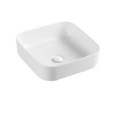 AQM5011 Раковина накладная квадратная, цвет белый матовый. 390x390x130 AQM5011MW