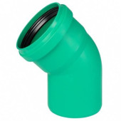 Отвод, Ostendorf, KG2000, KG2000B, 45°, 110, PP-MD, цвет-RAL 6017 зеленый, для усиленной канализации