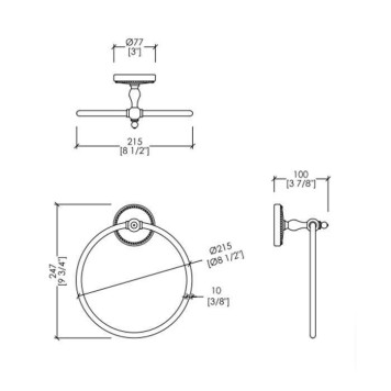 Devon Devon Dorothy Полотенцедержатель-кольцо 21.5см., подвесной, держатель цвет: золото светлое/белый-1