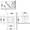 Duravit DuraStyle Унитаз подвесной с ободком, 37х54см., цвет: белый. 2536090000