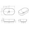 Knief Ellipse Shape Раковина накладная 55x32x14см, без отв, из полимерного материала, цвет: Turmalin # 020. 70203020