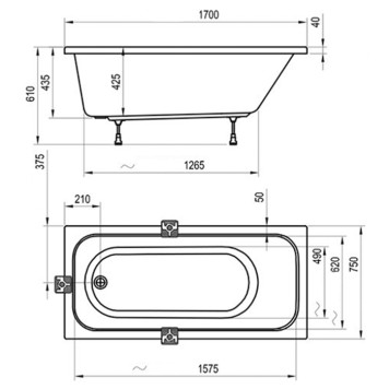 Ravak Chrome Ванна 170х75см, встраиваемая, цвет: белый. C741000000-9