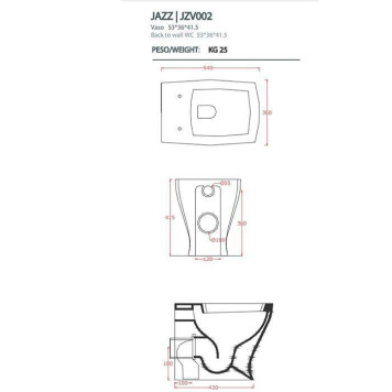 Artceram JAZZ Унитаз приставной слив универсальный 54х36см c креплением, цвет: белый матовый-1