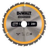 Диск пильный DeWalt твердосплавный 216х30 мм, 24 зуба CONSTRUCTION DT1952