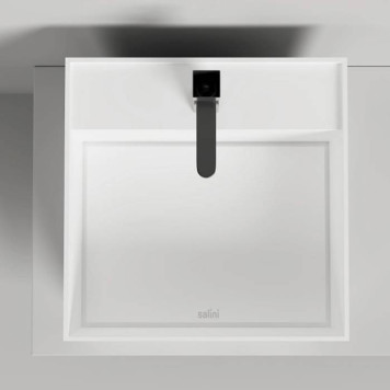 Salini Armonia Square TOP 03 Раковина накладная 45х45х45cм., с 1 отв, мат-л: S-Stone, цвет: белый матовый. 130523TM-1