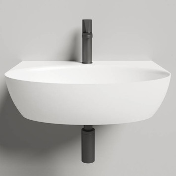 Salini Alda Wall 02 Раковина 58х45х15cм, с 1 отв., сифон, слив-пер, мат-л: S-Sense, цвет: белый глянцевый. 140312G-1