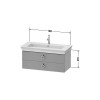 Duravit White Tulip Тумбочка подвесная 98.4x45.8х41см., раковина, 2 ящика с ручкой, цвет: белый высокоглянцевый