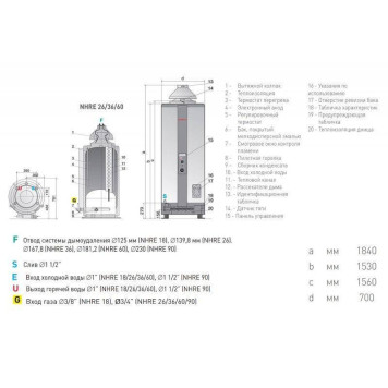Водонагреватель газовый накопительный Ariston NHRE 90-1