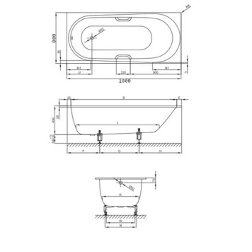Bette Comodo Ванна 180х80х45см., встраиваемая, с шумоизоляцией, цвет: белый-1