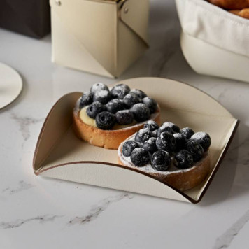 ADJ Подставка для сервировки, 20x20 см., цвет: панна котта/белый-1