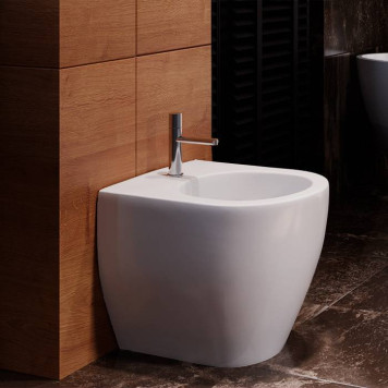 Kerasan Flo Биде напольное 48см., приставное, 1 отв., цвет: белый. 312701