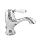 Nicolazzi P.m. Blanc Смеситель для раковины однорычажный, с донным клапаном, ручки белая керамика, цвет: хром. 3402CR76