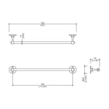 Devon Devon Cavendish Полотенцедержатель 56см, подвесной, цвет: хром-2