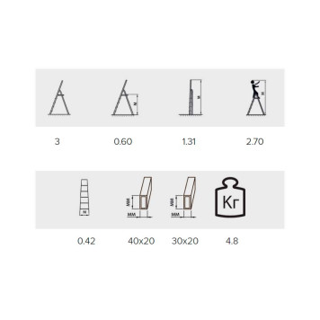 Стремянка Алюмет 3 ступени стальная оцинкованная-1