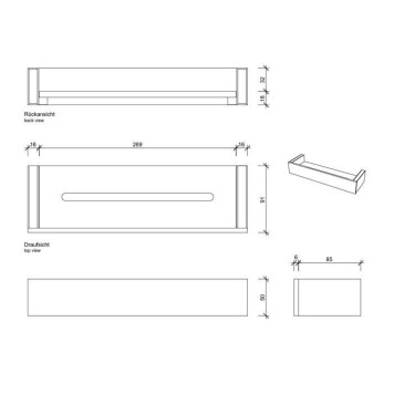 Decor Walther Brick DA30 Душевая полка 30x9см, акриловое белое стекло, подвесная, цвет: хром-1