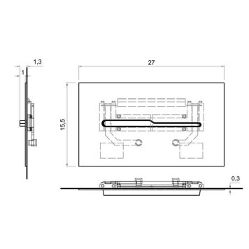 Antonio Lupi Onda Клавиша смыва двойная, для инсталляций Geberit UP320, Unica, Unica+, Sigma8, цвет: сатинированная сталь-3