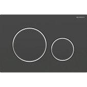 Geberit Sigma20 Клавиша для двойного смыва, круглая, цвет: черный матовый/хром. 115.882.14.1