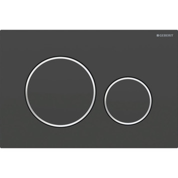 Geberit Sigma20 Клавиша для двойного смыва, круглая, цвет: черный матовый/хром. 115.882.14.1
