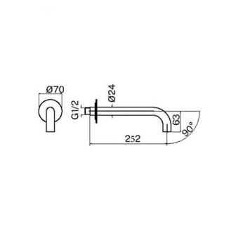 Plumberia Selection IXO Излив для ванны, длина 25см., цвет: белый матовый-1