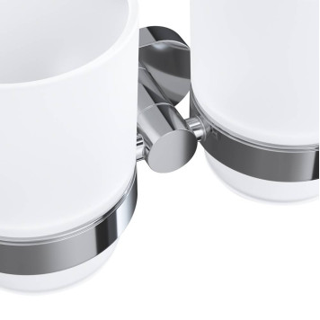 A74343400 Стеклянный стакан с настенным держателем, двойной-5