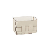 ADJ Корзинка Mini Bottega, 12x19xH13 см., цвет: панна котта/белый. 1012.16/10