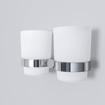 A74343400 Стеклянный стакан с настенным держателем, двойной-3