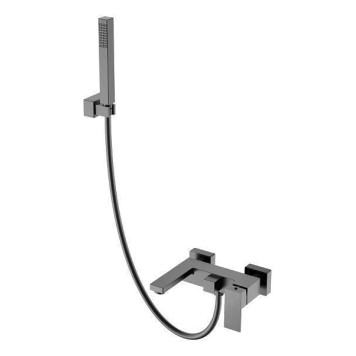 Boheme Qubic Смеситель для ванны с душем на стену, 2 отв., цвет: графит матовый 473-GM