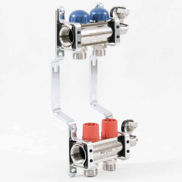 Коллекторная группа с балансировочными и термостатическими вентилями UNI-FITT 1x3/4ЕК 2 выхода-1