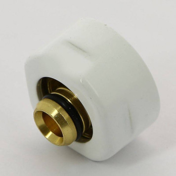 Соединитель Carlo Poletti для м/п трубы 16х2,25 с цилиндрической гайкой цвет белый-1