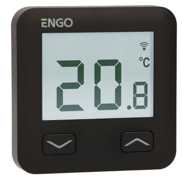 Термостат ENGO Easy комнатный накладной, с дисплеем, 2хAAA, черный