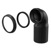 Труба фановая L=205 мм под углом 90, вход 90 мм, выход 110 мм