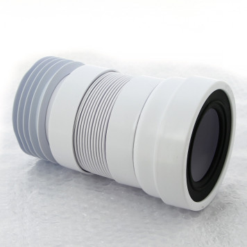 Труба фановая L=200-330 мм гофр. с манжетой, вход 97-107 мм, выход внутрь 110 мм трубы