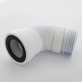 Труба фановая L=230-440 мм гофр. с манжетой, вход 97-107 мм, выход внутрь 110 мм трубы