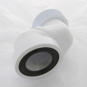 Труба фановая L=160 мм с манжетой и 80 мм смещ., вход 97-107 мм, выход внутрь 110 мм трубы