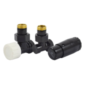 Комплект подключения угловой STANDARD MINI 1/2 (Ral 9005) с термоголовкой MINI DIAMANT М30х1,5